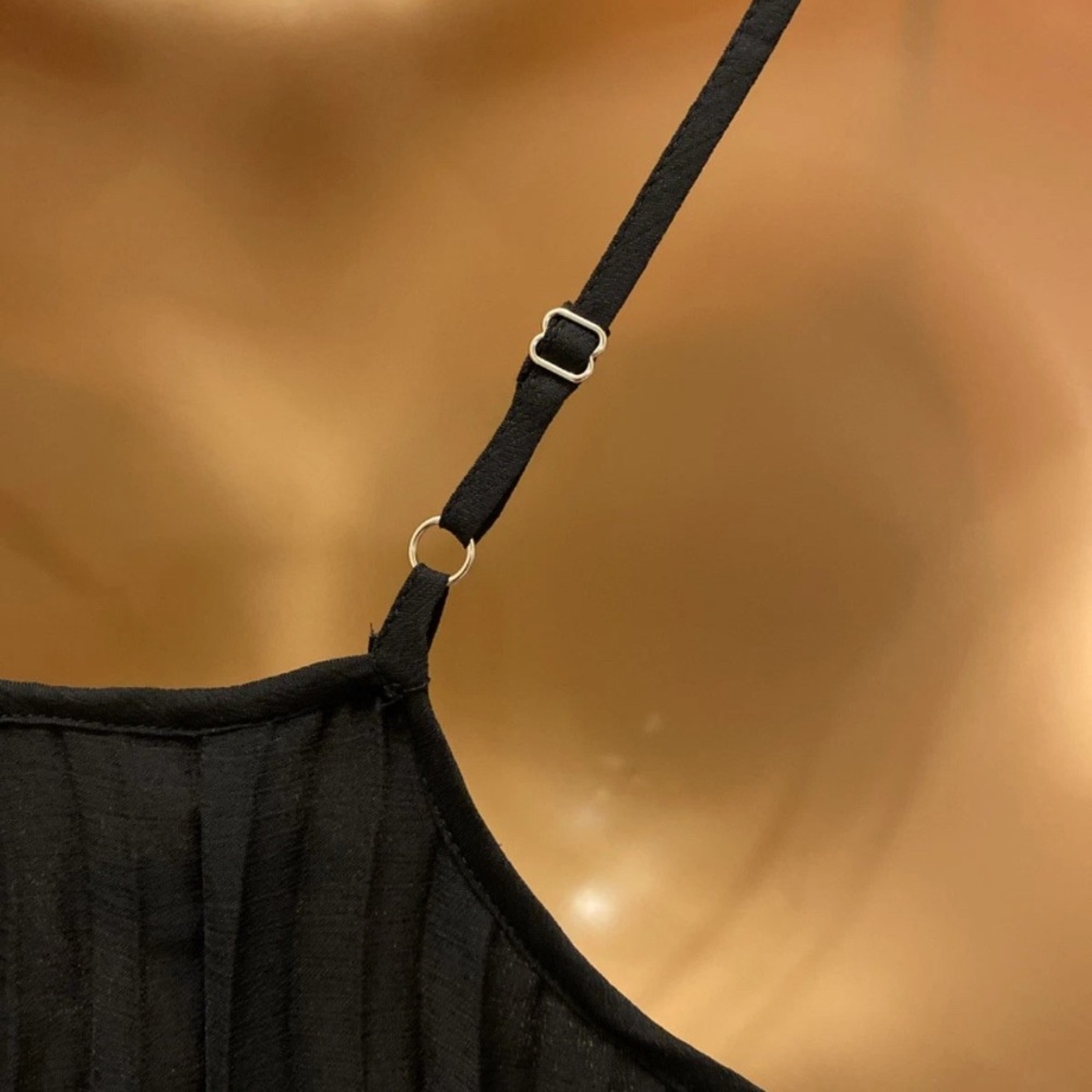 Bar III Black Pleated Camisole Blouse - Picture 8 of 12